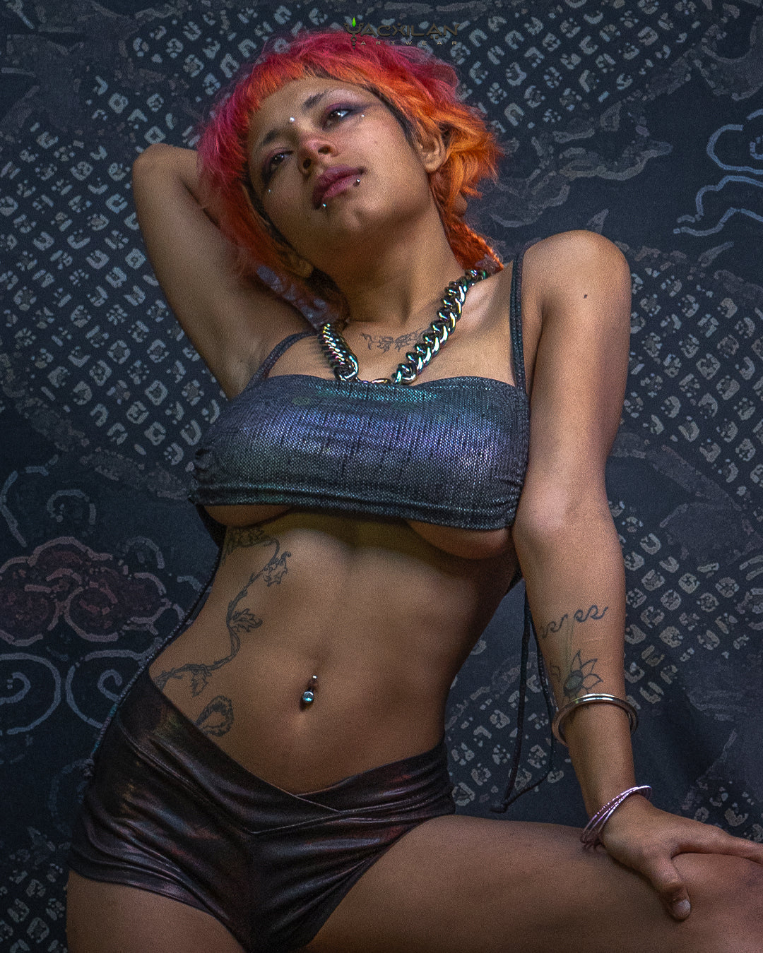 Crop Top Simple / Holographic Dots Flatrib - PSYGALAK